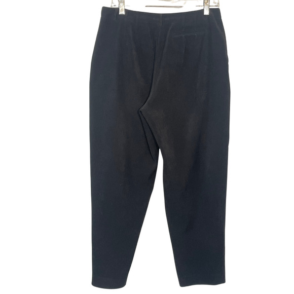 Talbots Petites Sz 12P Dress Pants Tapered Leg 32"x28" Stretch Velour Black - Picture 2 of 7